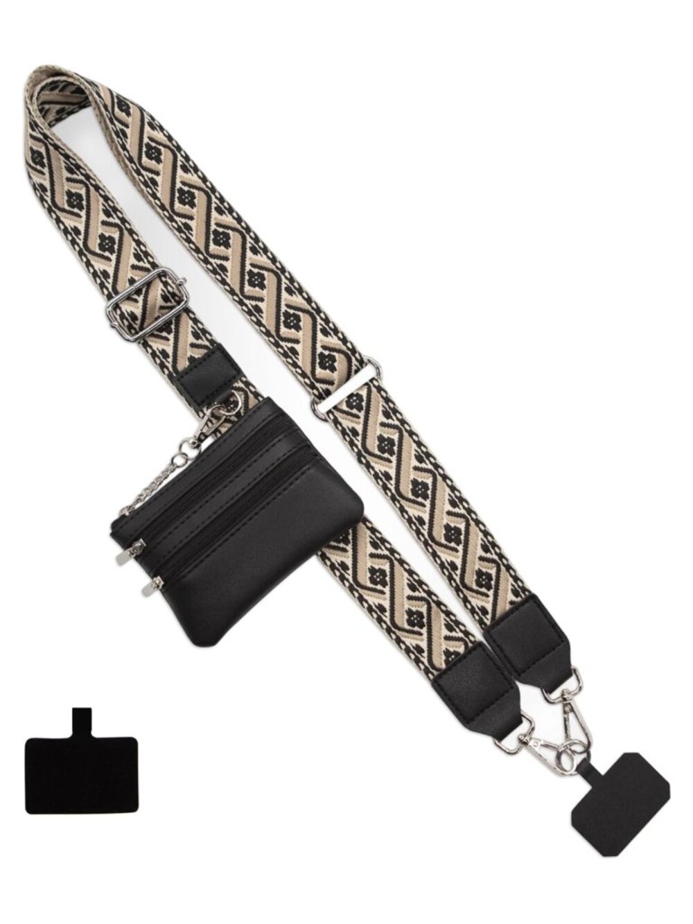 Adjustable Cellphone Lanyard with Zipper Wallet Crossbody Neck Wrist Strap